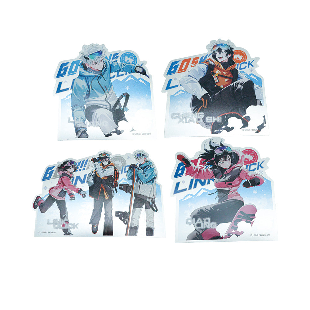 LINK CLICK - Postcard set - Bright winter snowfield theme
