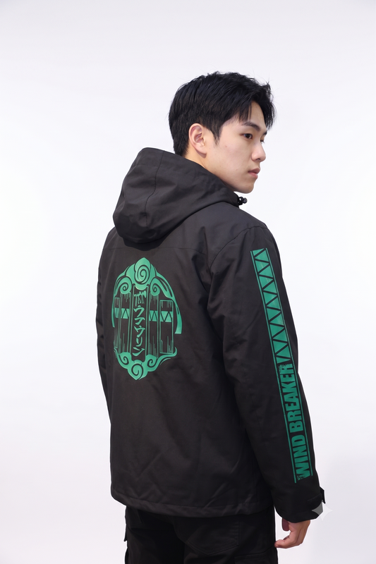 Wind Breaker – Black Hoodie Furin Logo (Exclusive)