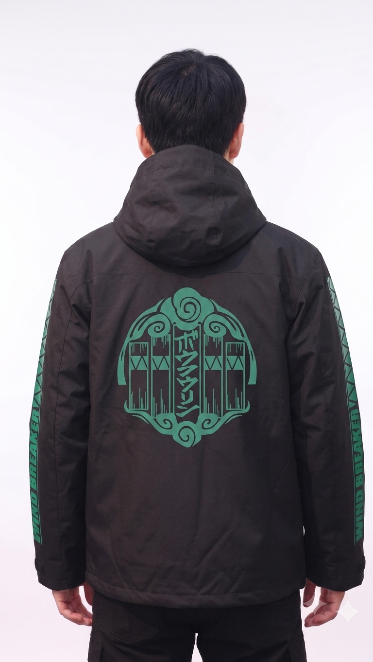 Wind Breaker – Black Hoodie Furin Logo (Exclusive)