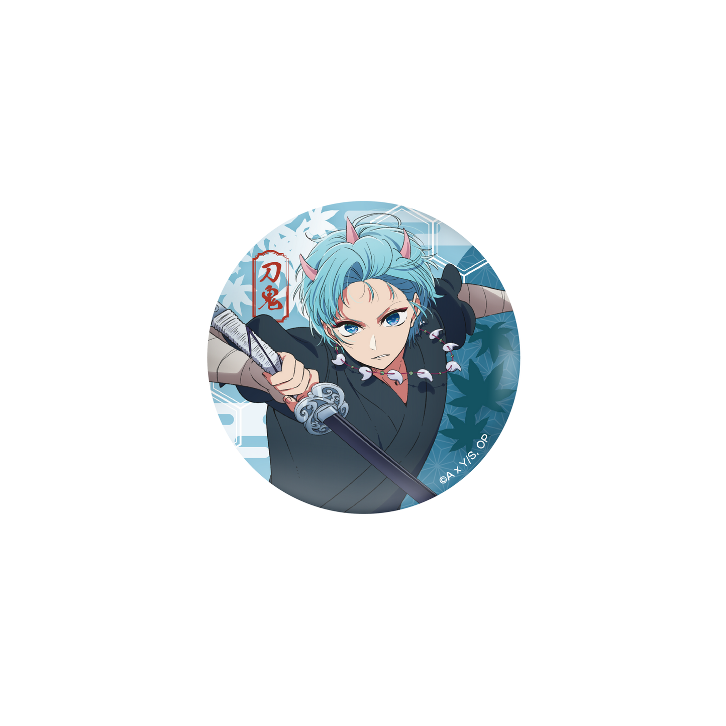 【OSHI NO KO】Washi Paper Badge – Aqua Hoshino (Sword Demon Ver.)